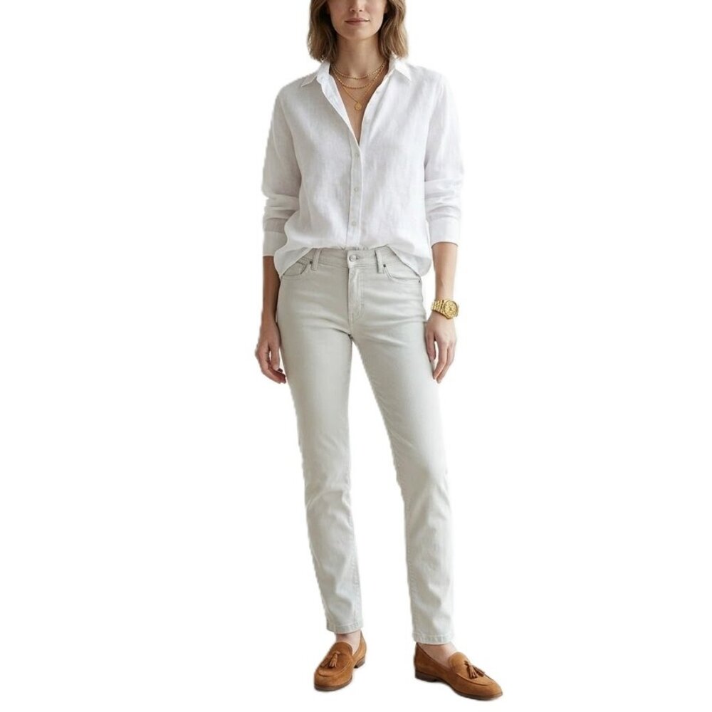 ’S MAX MARA Slim Fit Jeans US 8 Beige Neutral Designer Denim EUC